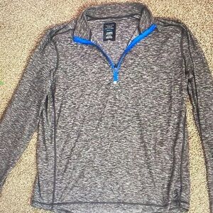 American Eagle Outfitters Gray Pullover with Blue Accents